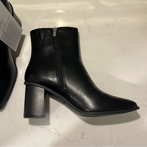 The Drop Black Faux Leather Ibita Ankle Boots 10 - Picture 3 of 13